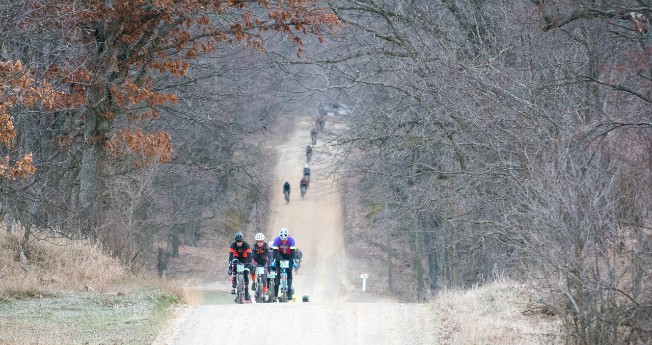 At the front going up an early climb